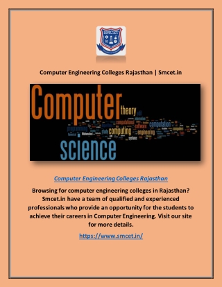 Computer Engineering Colleges Rajasthan | Smcet.in