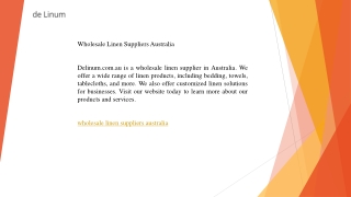 Wholesale Linen Suppliers Australia  Delinum.com.au