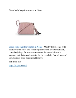 Cross body bags for women in Noida