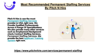 Most Recommended Permanent Staffing Services By Pitch N Hire
