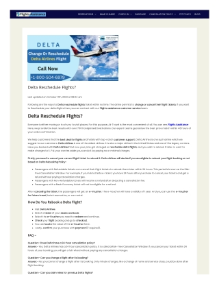 Delta Reschedule Flights?