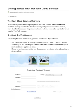 Getting Started With TreeVault Cloud Services