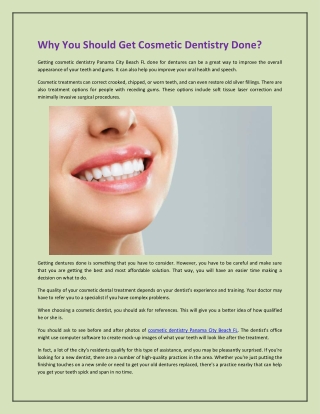 Why You Should Get Cosmetic Dentistry Done?