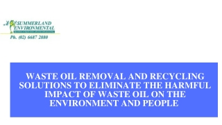 Proper Waste Oil Disposal is Important