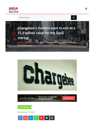 Chargebee's funders want to exit at a $1.5 billion value for the SaaS startup
