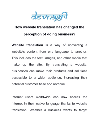 How website translation has changed the perception of doing business?