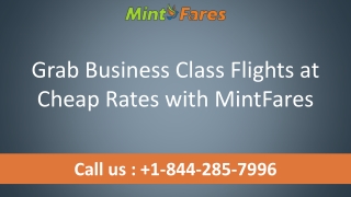 Grab Business Class Flights at Cheap Rates with MintFares