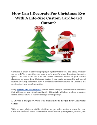Life Size Custom Cardboard Cutout For Christmas Eve Decor