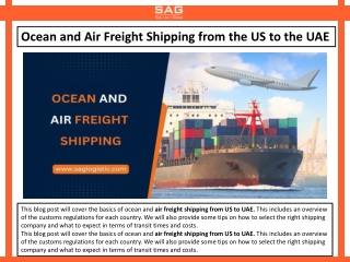 Ocean and Air Freight Shipping from the US to the UAE