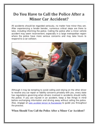 Do You Have to Call the Police After a Minor Car Accident?