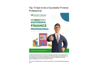 Top 10 tips to be a Successful Finance Professional