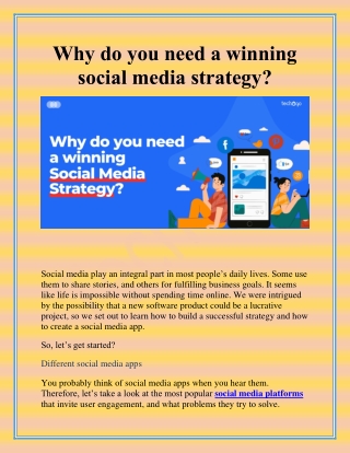 Why do you need a winning social media strategy?