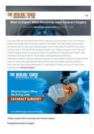 Cataract Surgery Cost in Delhi