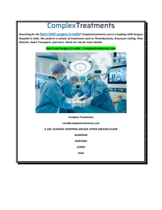 Best Lvad Surgery in India | Complextreatments.com