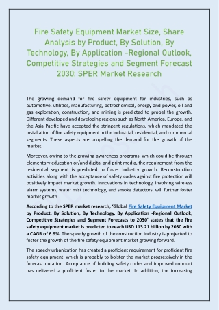 Fire Safety Equipment Market Size