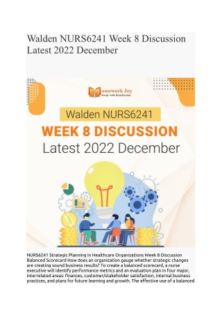 Walden NURS6241 Week 8 Discussion Latest 2022 December