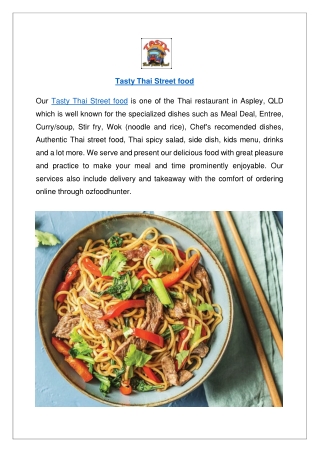 Up to 10% offer Tasty Thai Street food Aspley - Order Now.