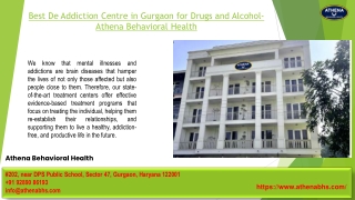 Best De Addiction Centre in Gurgaon for Drugs and Alcohol