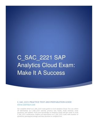 C_SAC_2221 SAP Analytics Cloud Exam: Make It A Success