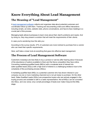 Know Everything About Lead management.docx