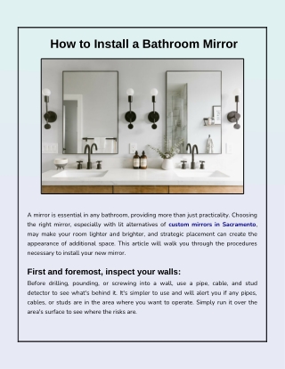 Steps to Install a Bathroom Mirror