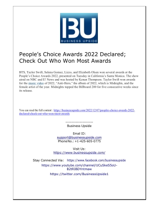 People’s Choice Awards 2022 Declared Check Out Who Won Most Awards