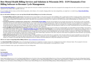 Mental Health Billing Services in Wisconsin