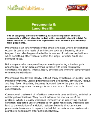 Pneumonia & Lung Health