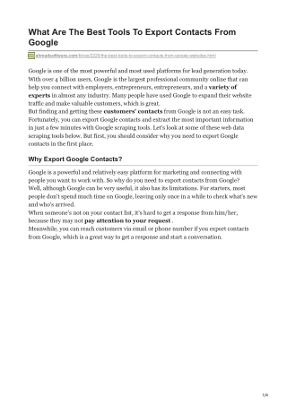 1What Are The Best Tools To Export Contacts From Google