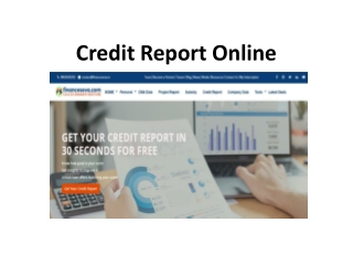 Credit Report Online