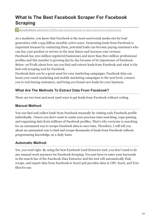 What Is The Best Facebook Scraper For Facebook Scraping