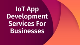 IoT App Development Services For Businesses