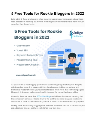 5 Free Tools for Rookie Bloggers in 2022