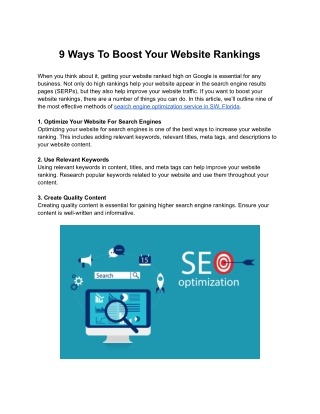 9 Ways To Boost Your Website Rankings