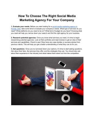 How To Choose The Right Social Media Marketing Agency For Your Company