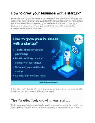 How to grow your business with a startup