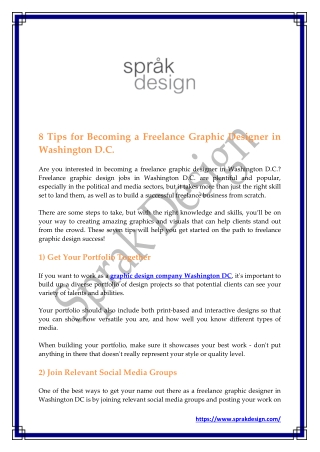 8 Tips for Becoming a Freelance Graphic Designer in Washington D.C.