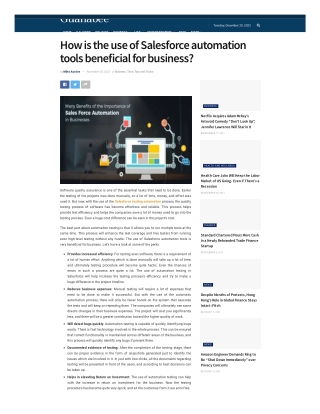 How is the use of Salesforce automation tools beneficial for business