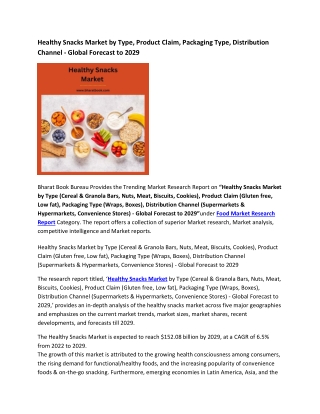 Global Healthy Snacks Market Research Report 2022-2029
