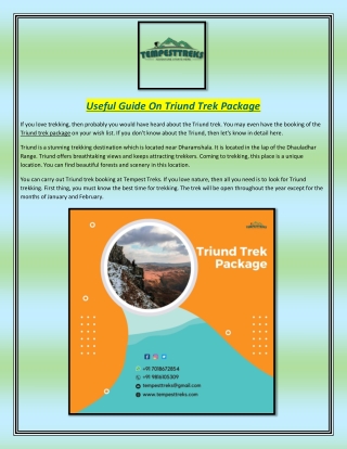 Useful Guide On Triund Trek Package