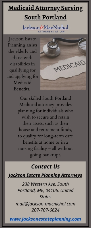 Skilled Medicaid Attorney Serving South Portland