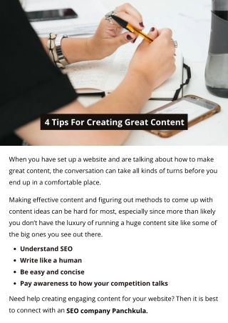 4 Tips For Creating Great Content