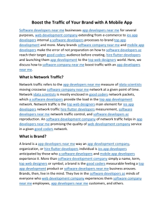 Boost the Traffic of Your Brand with A Mobile App