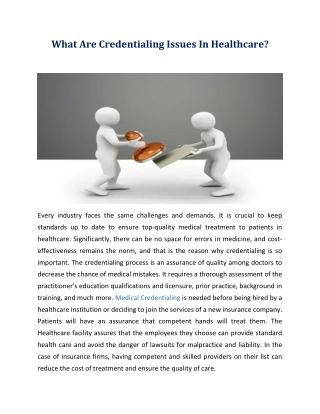 What Are Credentialing Issues In Healthcare?