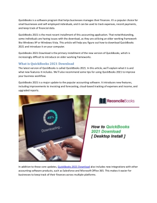 How to Download 2021 QuickBooks