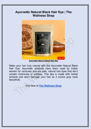 Ayurvedic Natural Black Hair Dye