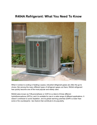 R404A Refrigerant_ What You Need To Know