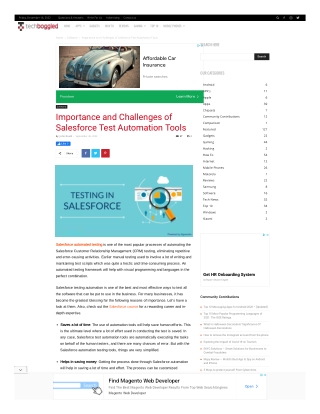 Importance and Challenges of Salesforce Test Automation Tools