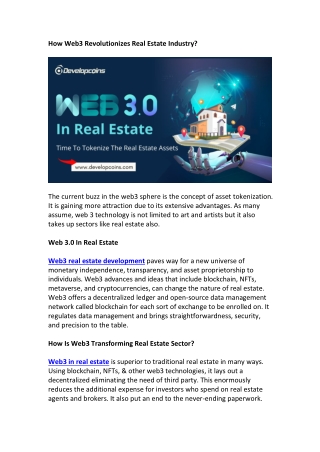 Web3 Real Estate Platform Development