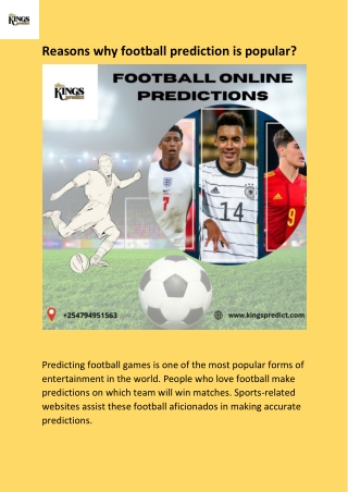 Reasons why football prediction is popular?